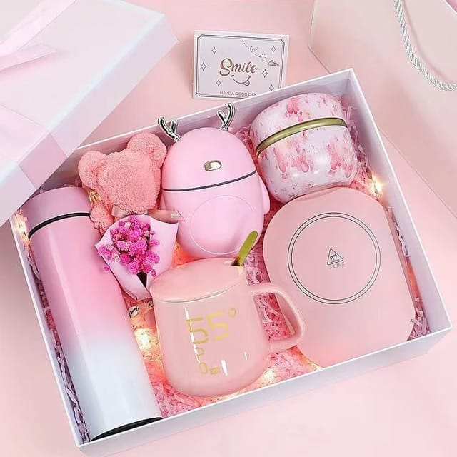 best birthday Gift Set intelligent water cup Vaccum FlaskCeramic Tea Coffee Mughumidifier Gift box lady's birthday gift