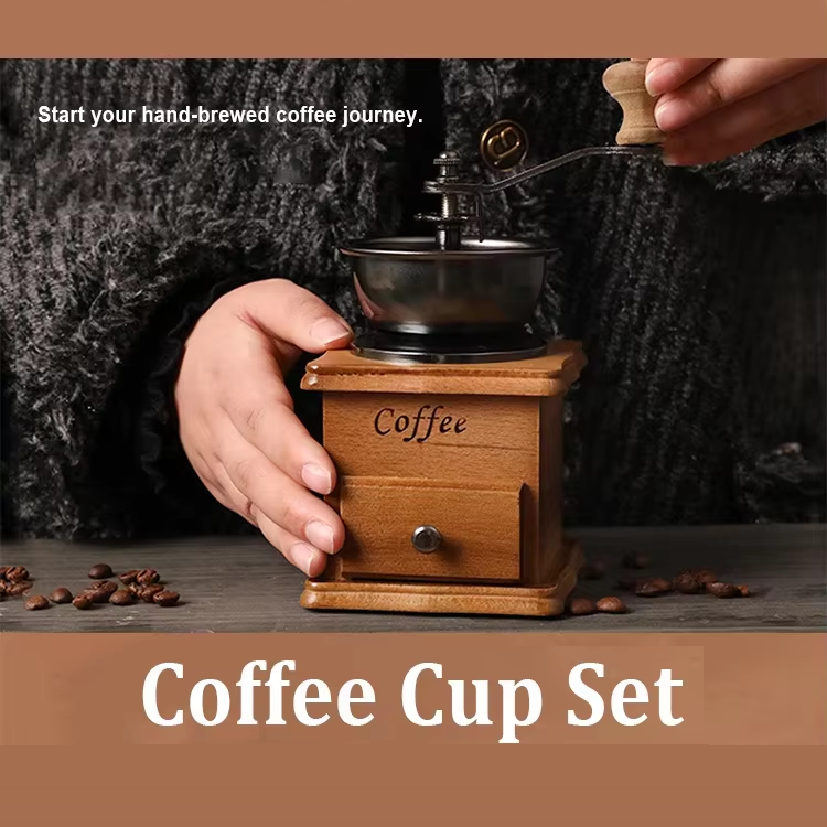 wooden manual coffee maker