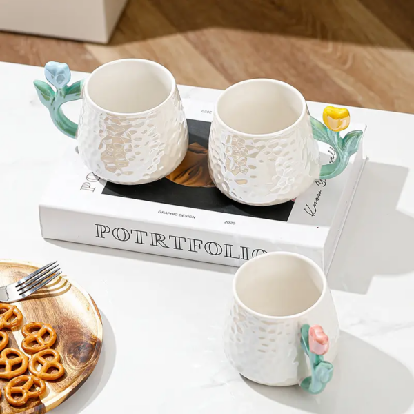 Pearly Lustre Gift Mug With Embossed Flower - Image 2