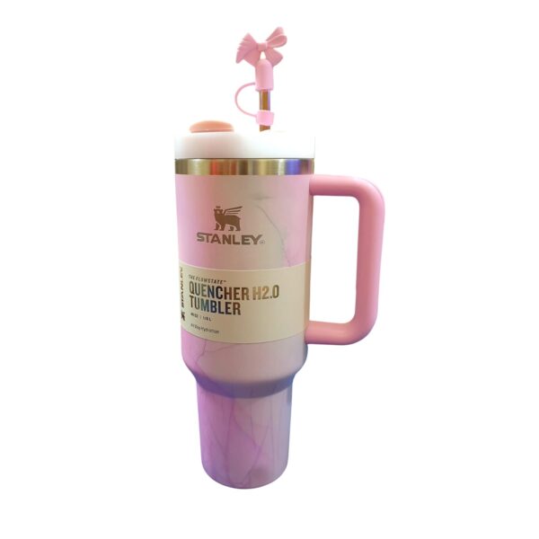 Stanley Quencher H2.0 Flowstate Tumbler 40 OZ Limited Edition Watercolor Pink Tulle