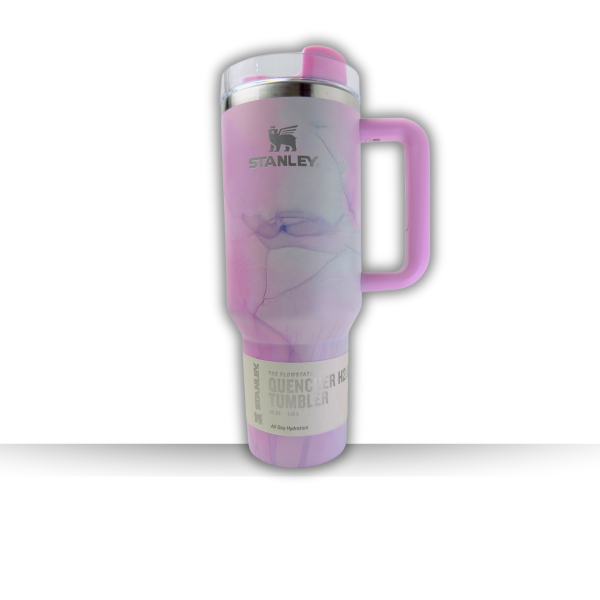 Stanley Quencher H2.0 Flowstate Tumbler 40 OZ Limited Edition Watercolor Pink Tulle