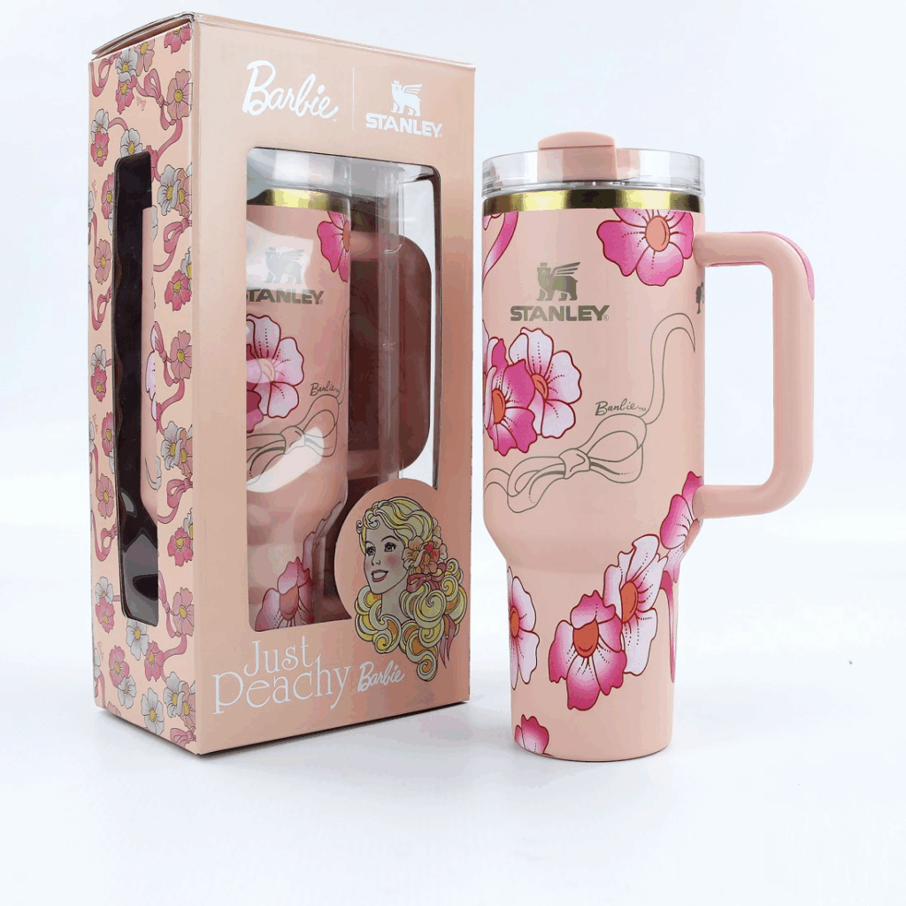 The Stanley x Barbie Quencher '80s Peaches 'N Cream mug