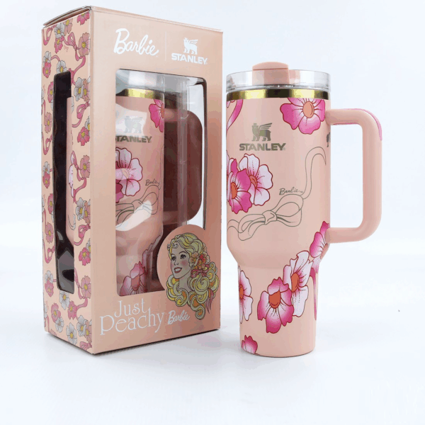 The Stanley x Barbie Quencher '80s Peaches 'N Cream mug