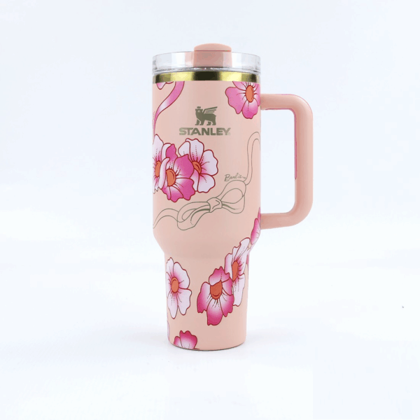The Stanley x Barbie Quencher '80s Peaches 'N Cream mug