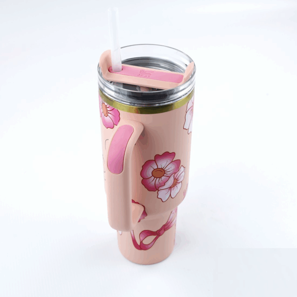 The Stanley x Barbie Quencher '80s Peaches 'N Cream mug