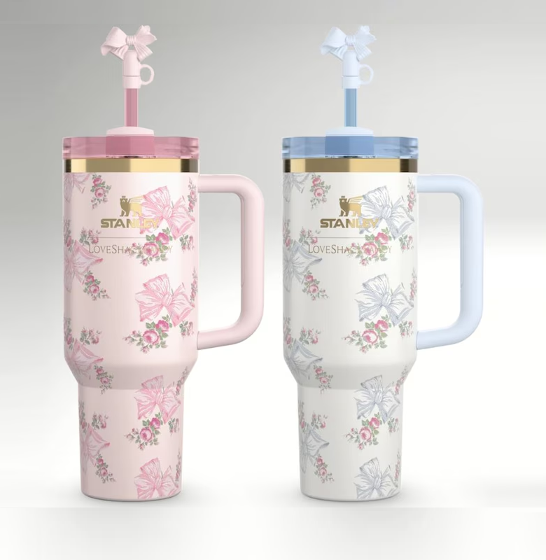 Tumbler mug flusk insulated stainless steel double wall floral design fancy