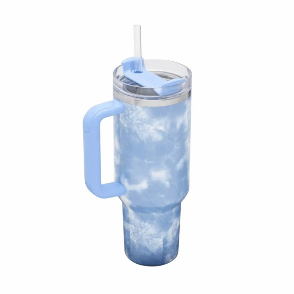 Peach Tie Dye blue tumbler