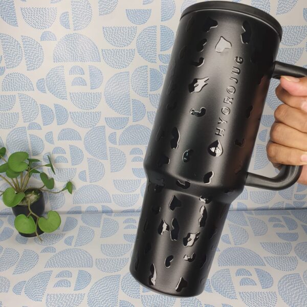 HydroJug Traveler 40oz – Black Leopard Insulated Tumbler - Image 3