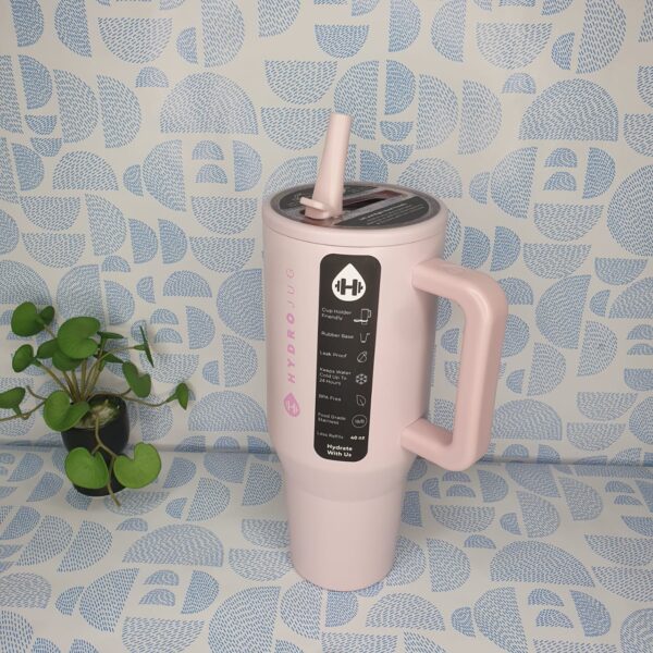 HydroJug Traveler 40oz – Baby Pink Insulated Tumbler - Image 3