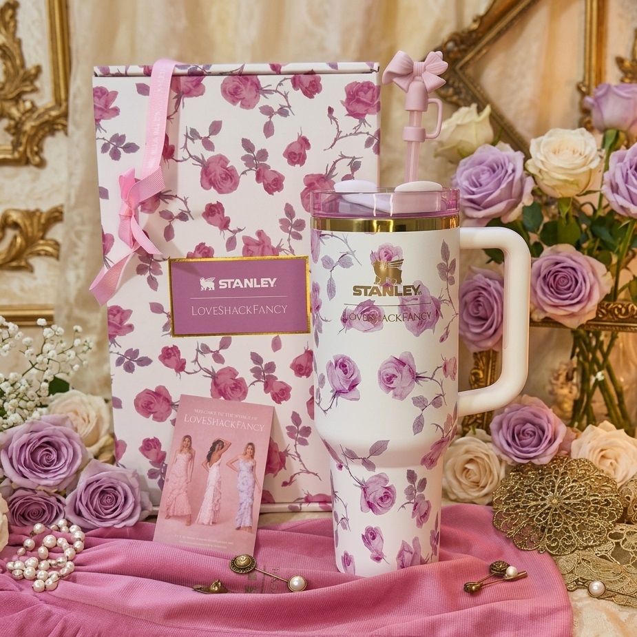 Stanley LoveShackFancy Ribbon Rosa Tumbler – 40oz
