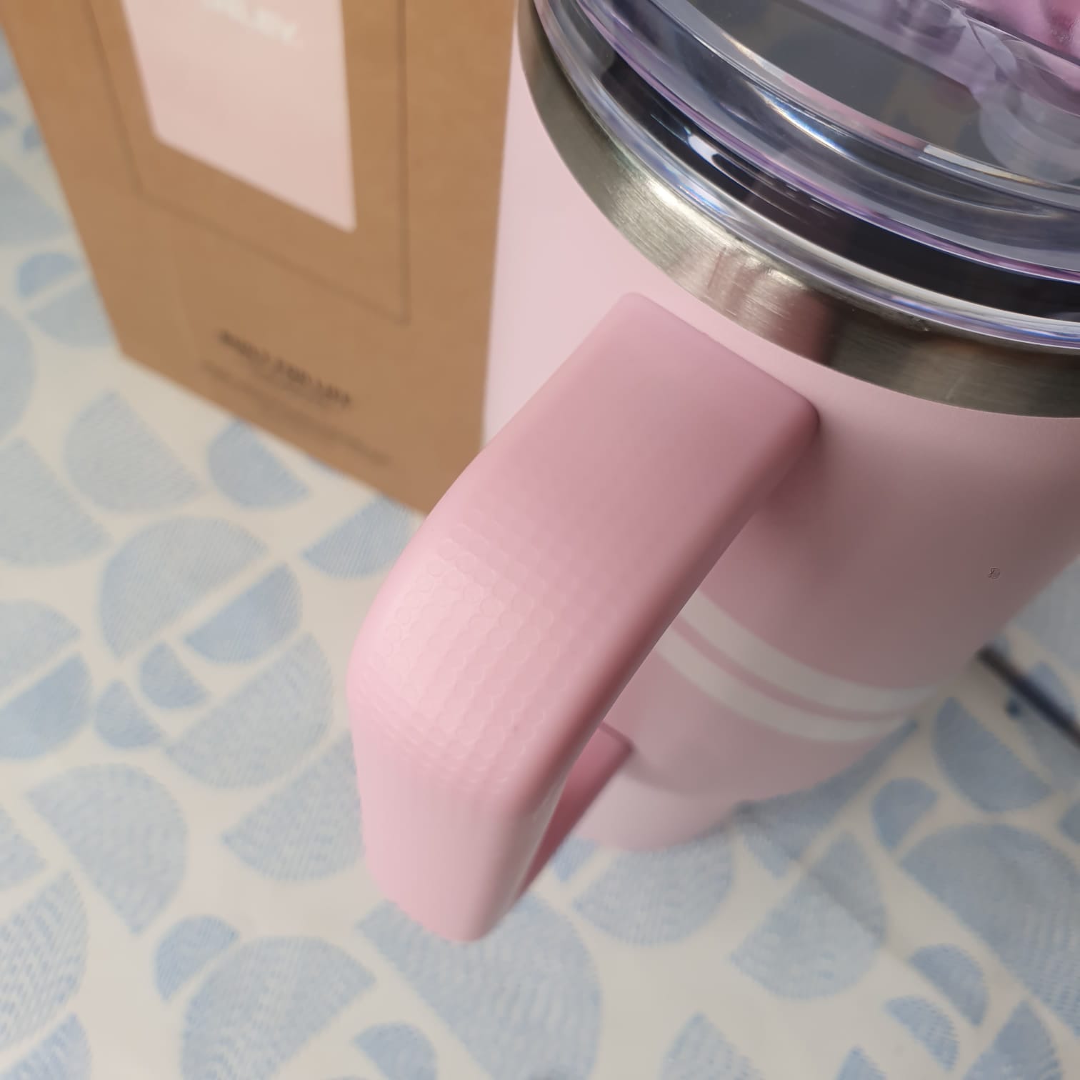 Stanley Protour Flip Straw Baby Pink Chevron 40oz Tumbler - Image 4