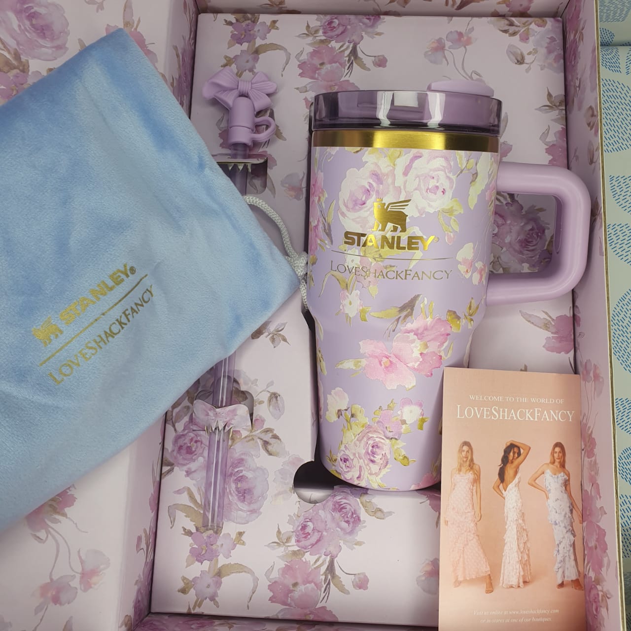 Stanley LoveShackFancy Purple Rose Tumbler – 20oz