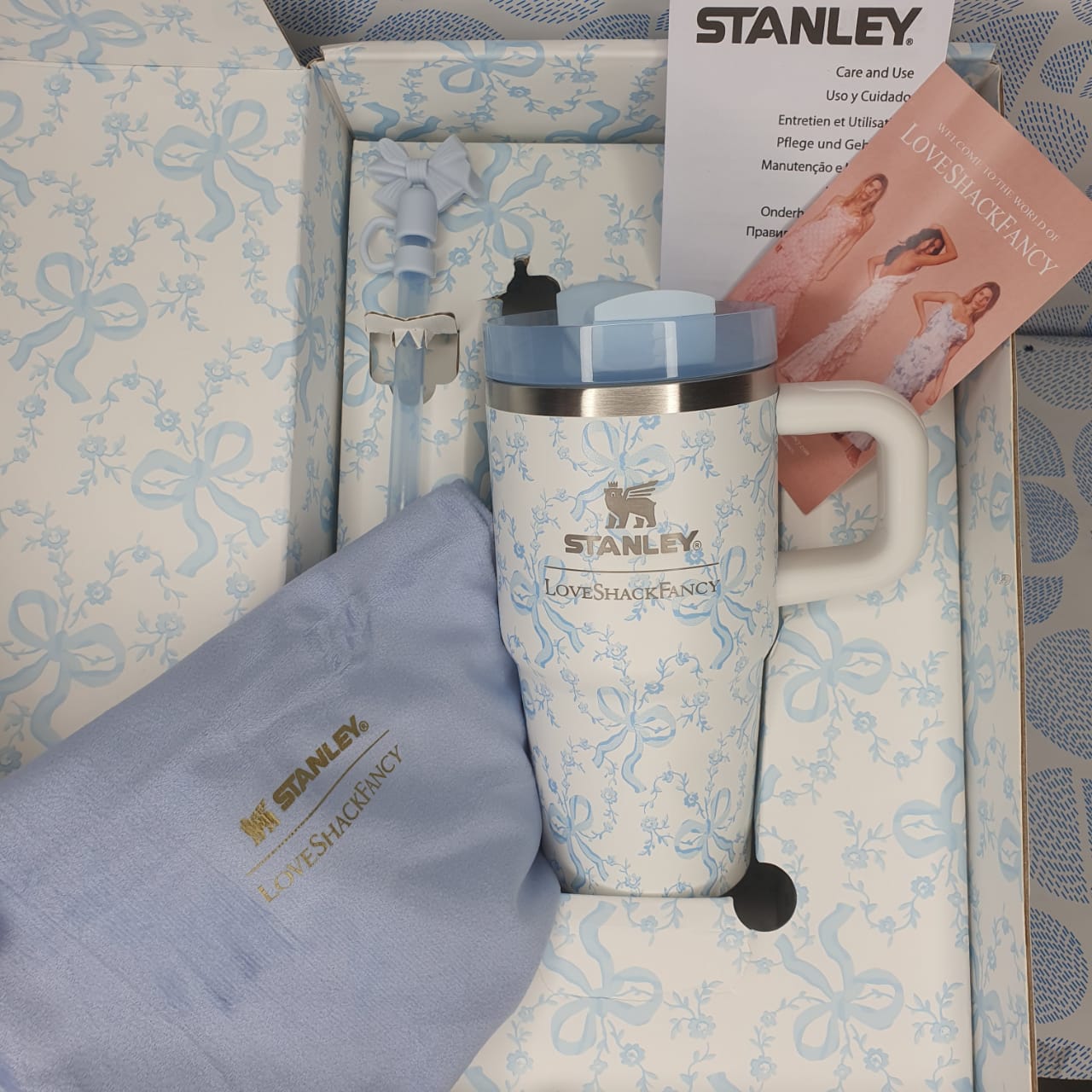 Stanley LoveShackFancy Coquette Bow Winter Ice Tumbler – 20oz