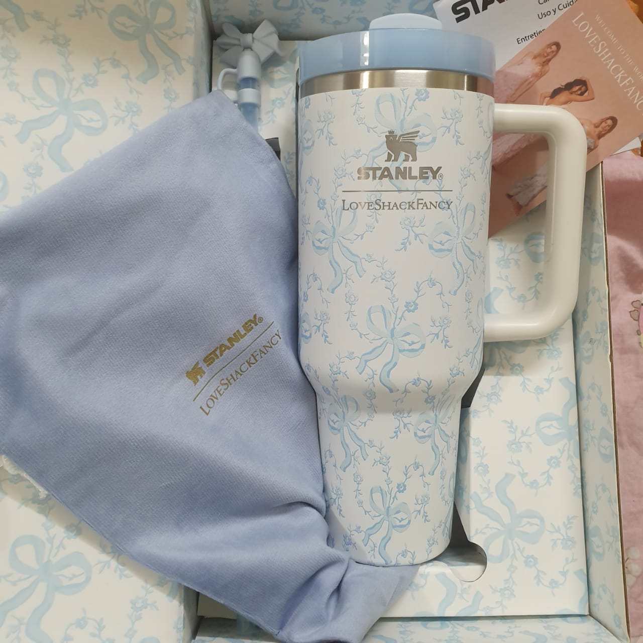 Stanley LoveShackFancy Coquette Bow Winter Ice Tumbler – 40oz