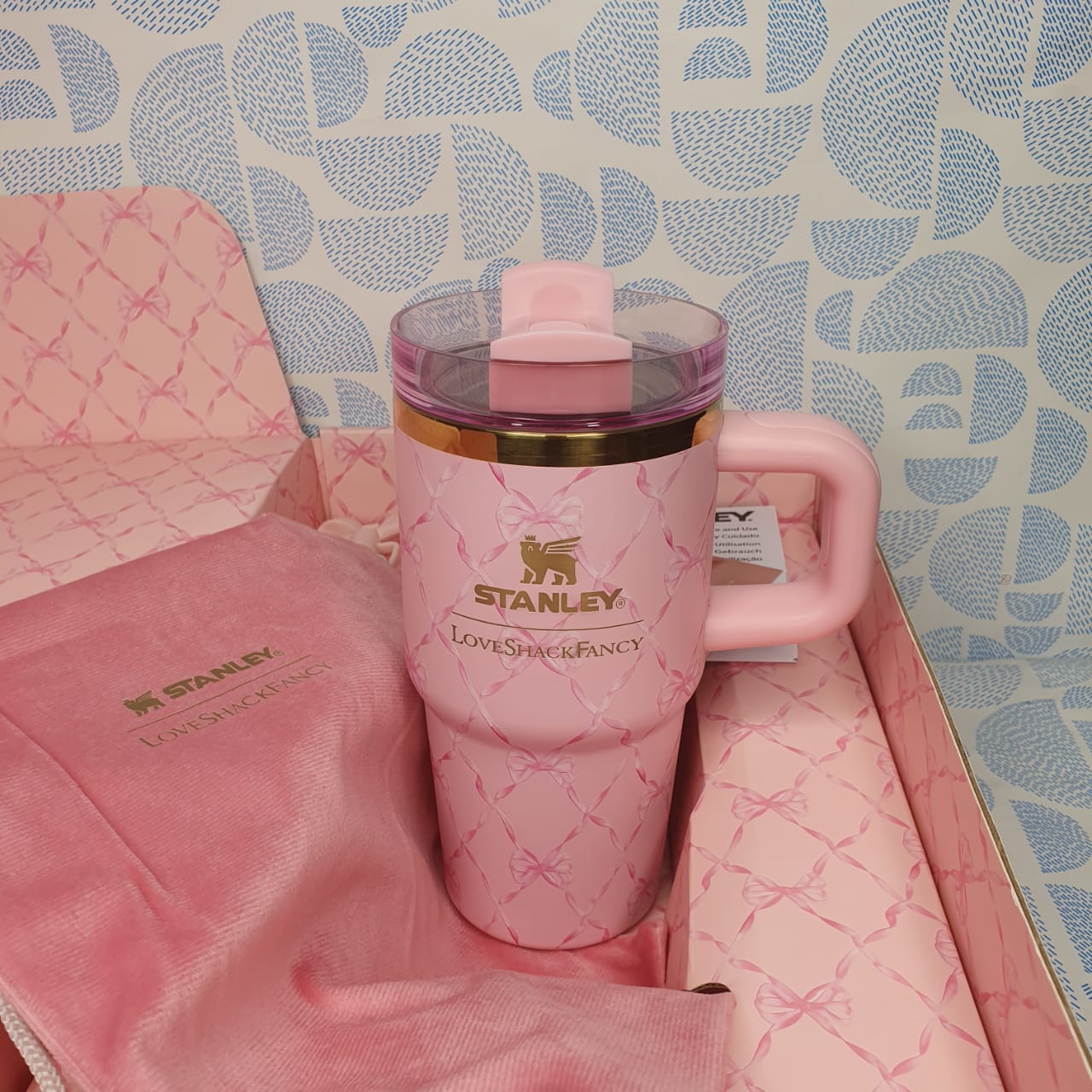 Stanley LoveShackFancy Baby Bow Pink Peppermint Tumbler – 20oz - Image 5