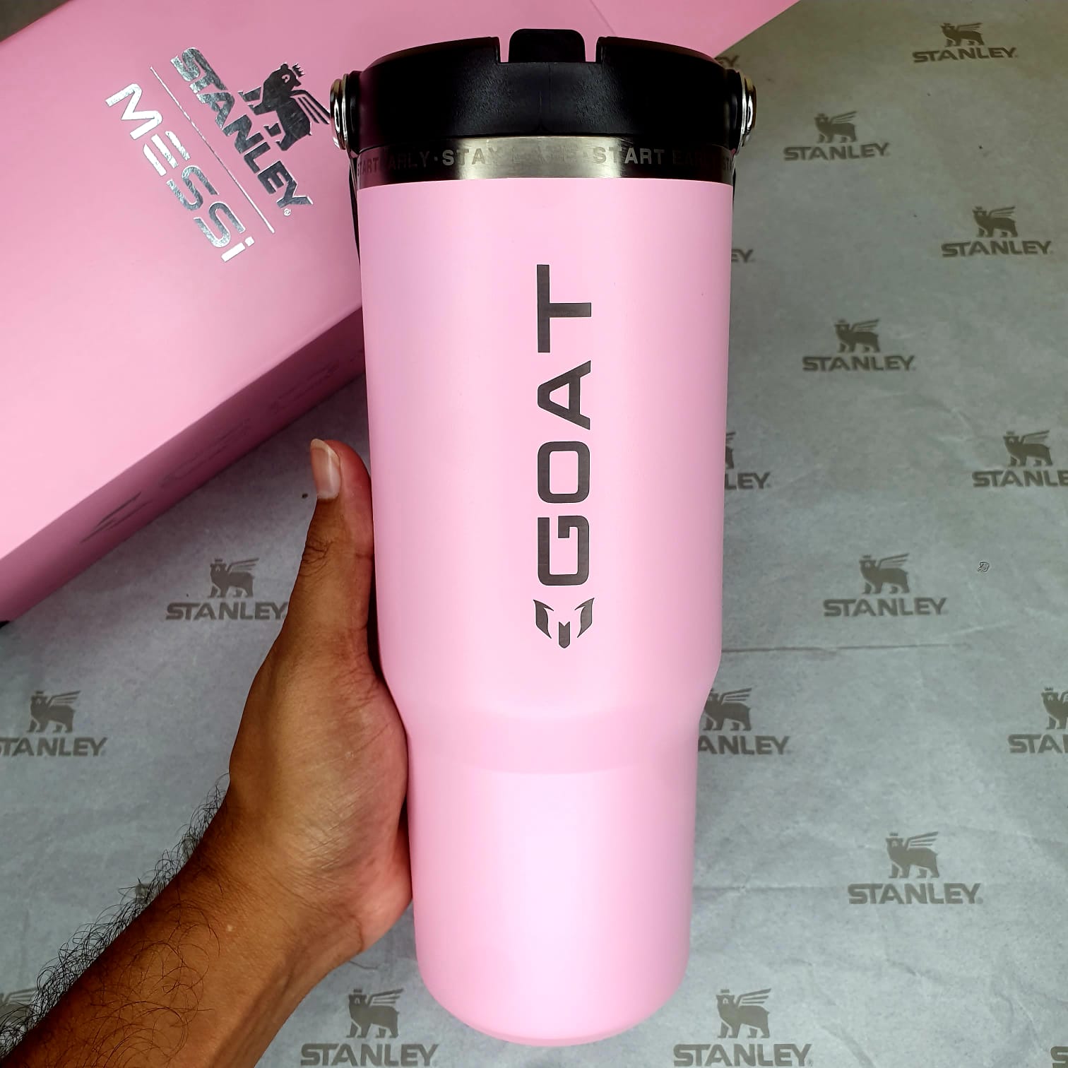 Messi x Stanley FlipStraw Baby Pink Tumbler-30oz - Image 3
