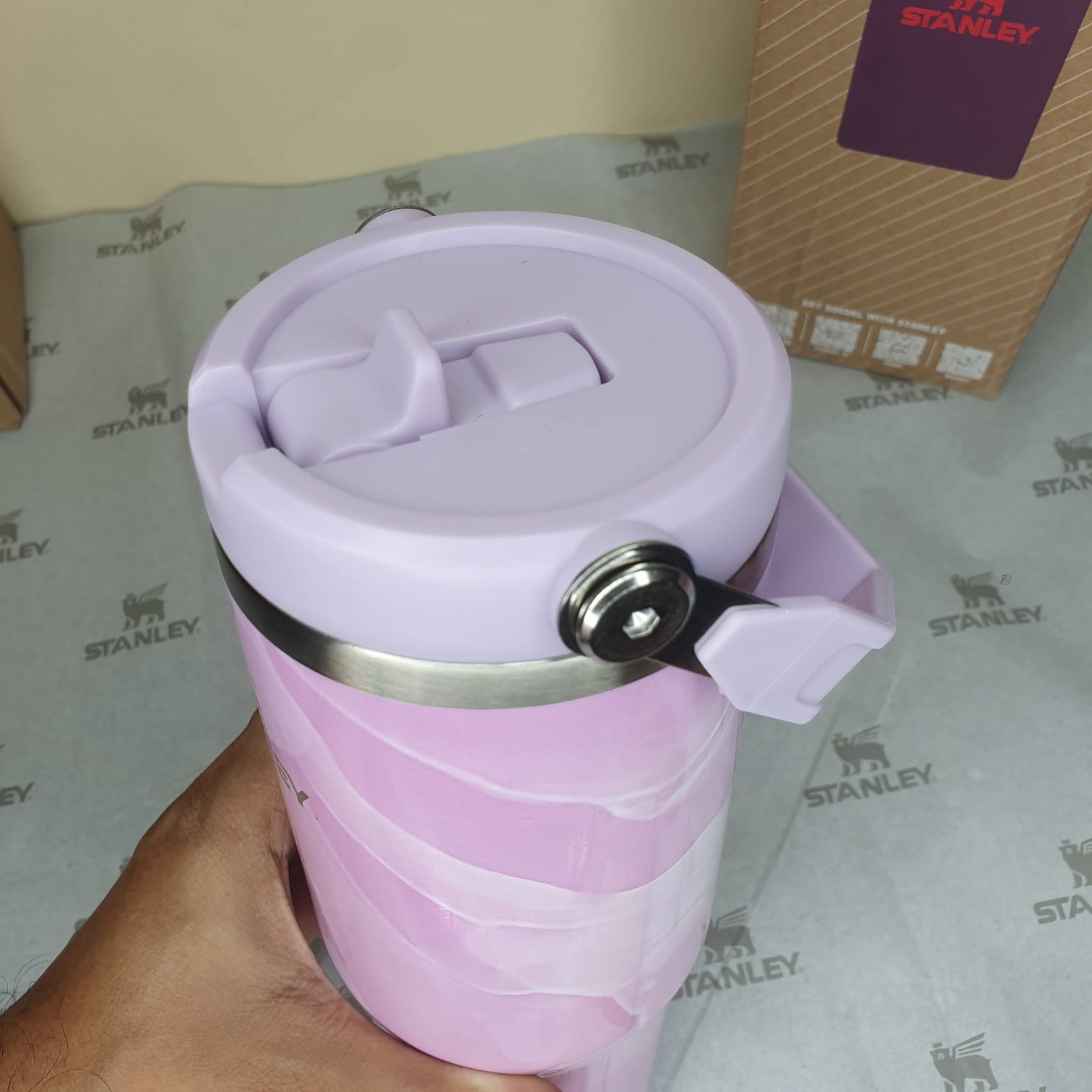 Stanley Pink Marble FlipStraw Leakproof Tumbler-30oz - Image 2