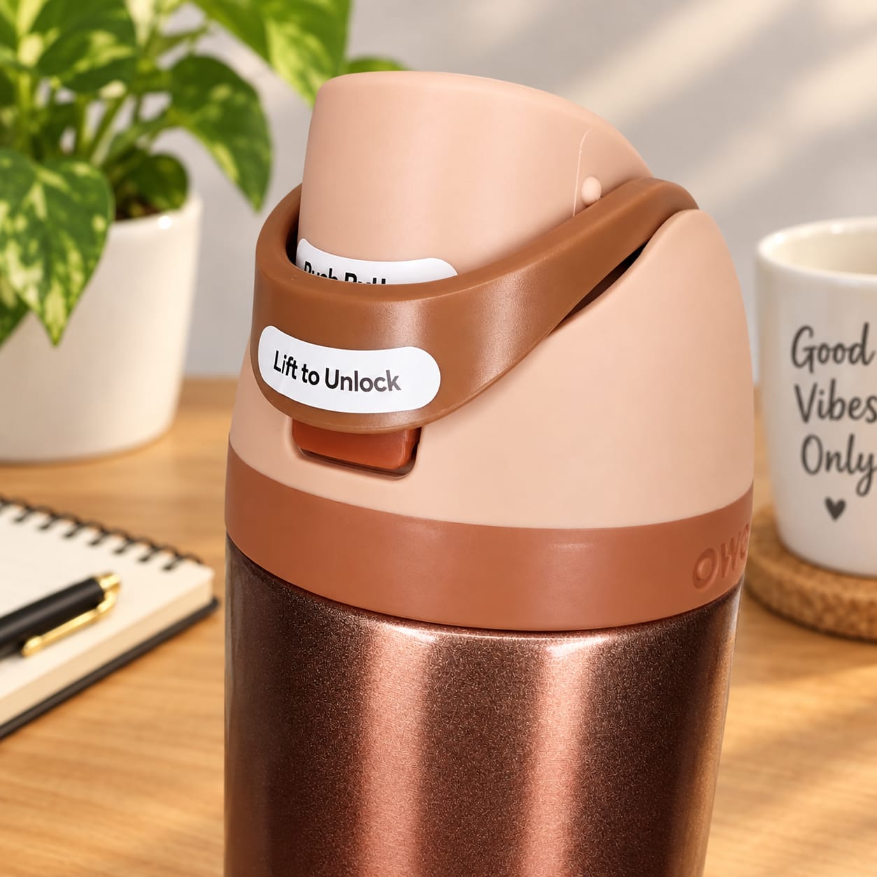 Owala FreeSip Bronze Rose Gold Water Bottle - 710mL - Image 2