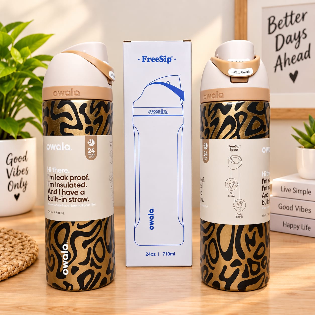 Owala FreeSip Lando Norris (Gold Black) Water Bottle - 710mL