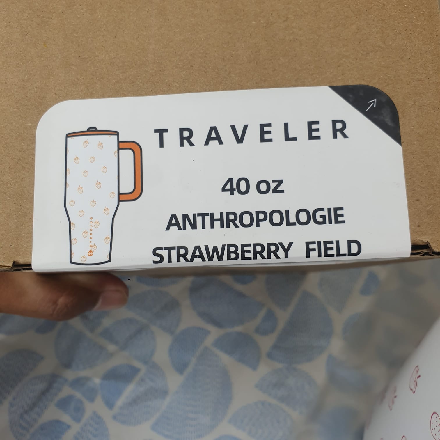 Hydrojug Anthropologie Strawberry Fields Traveler Tumbler 40oz - Image 4